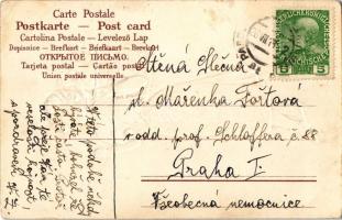 1913 Krampusz hölgy - dombornyomott / Krampus lady, embossed litho (EK)