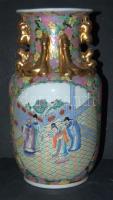 Azonosítatlan korú kínai porcelán váza. Kézzel festett, szépen kidolgozott 37 cm magas, hibátlan állapotban / Hand painted Chineese porcelain vase 37 cm