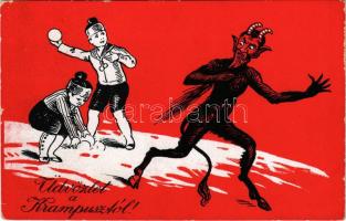 1931 Krampusz üdvözlet / Gruss vom Krampus / Krampus greeting (EK)