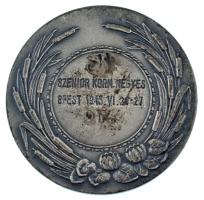 Berán Lajos (1882-1943) 1943. "Magyar Evezős Szövetség" kétoldalas, ezüstözött bronz díjér...