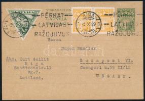 1929 Levelezőlap Rigából Budapestre / Postcard to Hungary