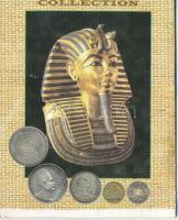 Egyiptom 12db-os szuvenír érme szett foltos papírtokban T:vegyes Egypt 12pcs of coins in souvenir set in spotted paper case C:mixed