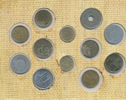Egyiptom 12db-os szuvenír érme szett foltos papírtokban T:vegyes Egypt 12pcs of coins in souvenir se...