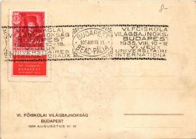 1935 VI. Budapesti Főiskolai Világbajnokság reklámlapja / 6th International University Games in Buda...