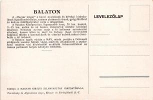 Balaton - A "Magyar tenger". A Magyar Királyi Államvasutak (MÁV) turisztikai reklám képesl...