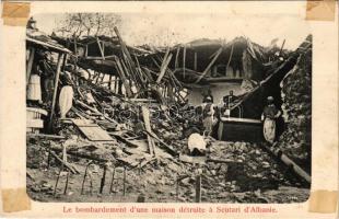 Shkoder, Shkodra, Skadar, Skodra, Scutari, Skutari; Le bombardement d'une maison détruite / destroyed house, bombing (glue marks)