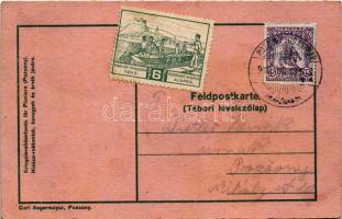 1918 Schutzsuchende ital. Familie. Kriegsinvalidenfonds für Pioniere (Pozsony) Feldpostkarte / Ágyút...