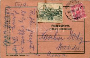 1918 Unsere Pioniere am Bug. Kriegsinvalidenfonds für Pioniere (Pozsony) Feldpostkarte / Hidászaink ...