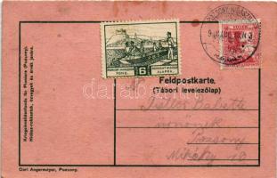 1918 Pozsony, Pressburg, Bratislava; Kriegsinvalidenfonds für Pioniere (Pozsony) Feldpostkarte / vár...