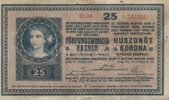 1918. 25K "hullámos" "3104" sorozatszámmal T:III