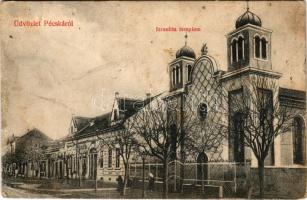 1914 Pécska, Magyarpécska, Ó-Pécska, Petschka, Pecica; Izraelita templom, zsinagóga. Ruber István kiadása / synagogue (fl)