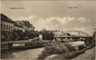 1918 Nagybecskerek, Zrenjanin, Veliki Beckerek; Béga részlet, híd. Almásy és Szepessy kiadása / Bega riverside, bridge