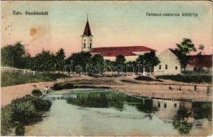 1917 Bezdán, Besdan, Bezdan (Zombor, Sombor); Ferenc csatorna kikötője. Ligeti Győző kiadása / canal port (ázott sarok / wet corner)