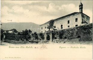 1899 (Vorläufer) Ada Kaleh, Djami / Türkische Kirche (Moschee) / Török mecset. Hairy Hassan kiadása / Turkish mosque