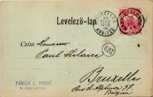 1900 Nagyszalonta, Salonta; Csonkatorony, Piac. Pauker Dániel kiadása / tower, market