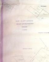 [Térkép] Az Alagi Állami Gazdaság vecsési üzemegységének térképe. Mérték: 1:10 000. (1960 körül) [Budapest, 1960 körül] [ny. n.] Stencilezett térkép, kézi kiegészítésekkel. Mérete: 1250x925 mm egy 1280x1000 mm méretű térképlapon. Az Alagi Állami Gazdaság a sok évtizedes múltra visszatekintő, 1200 hold területen gazdálkodó, két világháború között működő alagi majorság területéből alakult, a géppark, az állat- és területállomány, a szakembergárda, valamint az 1946-ban létesült Alagi Földmíves Szövetkezet dolgozóinak átvételével. A mezőgazdaság kollektivizálása keretében óriási földterületek és jelentős munkavállalói réteg került egységes, állami, tervutasításos irányítás alá, az 1950-es évek végén pedig az Alagi Állami Gazdaság kezelésébe sződligeti és vecsési területeket is beolvasztottak. Térképünk a Dunakeszi központú Alagi Állami Gazdaság egy új szerzeményének: az elsősorban zöldségtermeléssel foglalkozó vecsési üzemegységének területét mutatja be. A sok területből mozaikosan összeálló vecsési üzemegység területei Vecsés déli és nyugati határában feküdtek, északon mélyen benyúltak a ferihegyi területre, valamint Rákoskert mocsaras és Rákoshegy erdős területeibe. Az Alagi Állami Gazdaság térképünk tanúsága szerint tehát birtokolt némi területet Budapest területén is, bár területe elsősorban Budapest legkeletibb határvonala mentén húzódott. Kézzel színkódolt térképünkön az állami gazdaság törzsterülete zöld, új szerzeményei sárga színnel jelezve, a községhatárok és utak kiemelve. Térképünk jobb szélén, a szövegtükrön kívül kisebb foltosságok. Jó állapotú térkép.