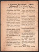 1956.X.26 A Magyar Dolgozók Pártja Központi Vezetőségének nyilatkozata a magyar néphez, röplap, hajtott, lapszéli szakadásokkal, kissé foltos