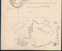 1933 Az UTE vízilabdacsapat által aláírt képeslap Franciaországból, az akkor magyar válogatott tagja...