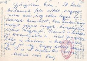 1964 Kovács Pál (1912-1995) Hatszoros olimpiai bajnok vívó autográf képeslapja a Tokiói Olimpiáról /...