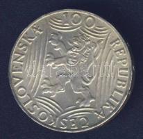 Csehszlovákia 1949. 100K Ag "Sztálin" T:2 kis ph