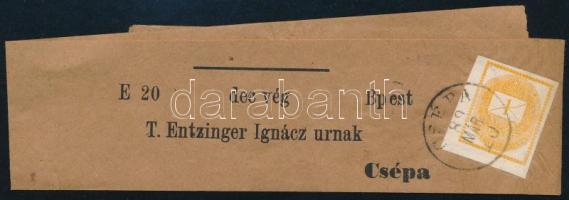 1889 Hírlapbélyeg címszalagon / Wrapper with newspaper stamp Budapest - "CSÉPA"