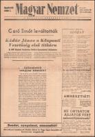 1956. október 26. A Magyar Nemzet rendkívüli 2. száma, 1 p, hajtásnyomokkal, szakadásokkal, kissé foltos