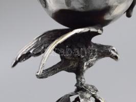187?, Ezüst (Ag) psumimtartó, ritka turulmadár alakos díszítménnyel, kőberakással, jelzett: 84-es ez...