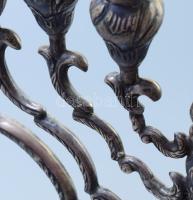 Orosz ezüst (Ag) hanukia. cca 19-20. sz., madárfigurával díszített, teljes, jelzett (izraeli jelzéss...