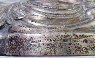 Orosz ezüst (Ag) hanukia. cca 19-20. sz., madárfigurával díszített, teljes, jelzett (izraeli jelzéss...