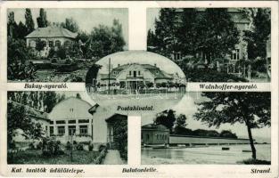 1932 Balatonlelle, Bakay nyaraló, Wolnhoffer nyaraló, Katolikus tanítók üdülőtelepe, strand, postahivatal (EK)