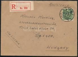 1937 Ajánlott levél Szegedre Szibérián keresztül / Registered cover to Hungary, through Siberia