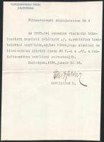 1936 Esztergom, 2 db irat Simor János hercegprímás levéltári anyagaiban kutatási engedély céljából