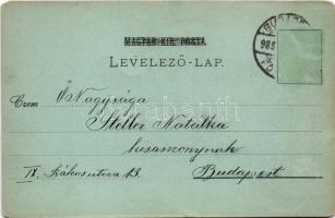 1898 (Vorläufer) Budapest XIV. Ezredéves Kiállítás este, haditengerészeti móló (felszíni sérülés / s...