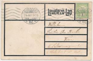 1914 Budapest XIV. Vajda Hunyad vára. Wiener Werkstätte stílusú művészlap, MÁV. Levelezőlapárusítás....