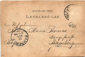 1895 (Vorläufer) Budapest, Andrássy út, Tudományos Akadémia. Louis Glaser Art Nouveau, floral, litho...