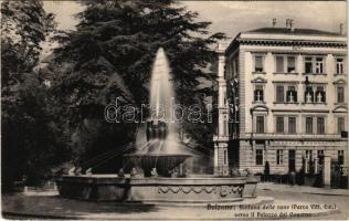 1933 Bolzano, Bozen (Südtirol); Fontana delle rane (Parco Vitt. Em.) verso il Palazzo del Governo / fountain, governors palace (EK)