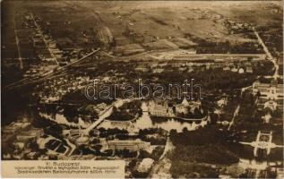 Budapest XIV. Városliget. Légi felvétel a léghajóból 600 méter magasságból. Kral Sándor tüzérkapitány, a magyar aero-klub kapitányának felvétele / aerial view from an airship