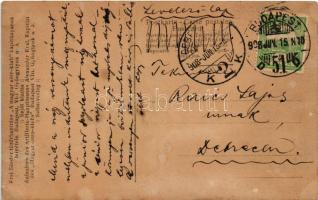 1908 Budapest VI. Nyugati pályaudvar, . Légi felvétel a léghajóból 350 méter magasságból. Kral Sándo...