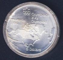 Kanada 1973. 5$ Ag "Montreali olimpia - Észak-Amerika térképe" T:1