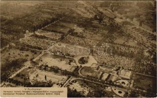 Budapest VIII. Kerepesi zsidó temető. Légi felvétel a léghajóból 600 méter magasságból. Kral Sándor tüzérkapitány, a magyar aero-klub kapitányának felvétele / aerial view from an airship (EK)