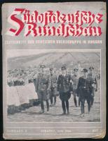 1944 Südostdeutsche Rundschau, a Magyarországi német népcsoport újságja, 1944. május, III. évf. 5. sz. Fekete-fehér fotókkal illusztrált. Német nyelven. Kiadói papírkötés, foltos borítóval, kijáró lapokkal, szétvált kötéssel.