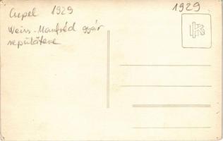 1929 Budapest XXI. LZ-127 jelzésű Graf Zeppelin léghajó ("ezüst szivar") március 29-én a C...