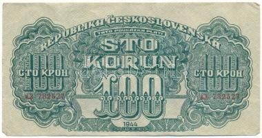 Csehszlovákia 1944. 100K T:F Czechoslovakia 1944. 100 Korun C:F Krause P#48