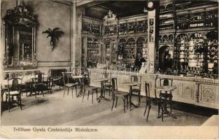 1910 Miskolc, Trillhaas Gyula cukrászdája, belső (EK)