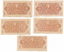 Csehszlovákia 1944. 1K (5x) T:F szép papír Czechoslovakia 1944. 1 Koruna (5x) C:F nice paper Krause ...