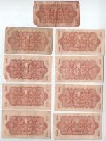 Csehszlovákia 1944. 1K (9x) T:F közte szép papír Czechoslovakia 1944. 1 Koruna (9x) C:F with nice pa...