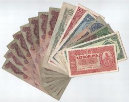 1920-1946. Vegyes 15db-os pengőtétel közte 1930. 100P "E845 000633" sorszámmal + közte 1920. 2K csillagos sorszámmal T:F Adamo P17, K7.1