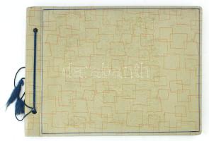 cca 1960 Soproni Ruhagyár emlékalbum 25 db fotóval, 18x13 cm méretben, harántalakú, zsinórfűzéses al...