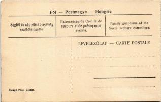 Fót, Segítő és népjóléti bizottság családlátogatói. Faragó Phot. (Újpest)