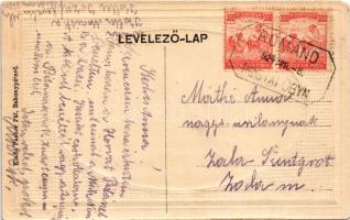 1924 Bakonypéterd, Péterd; utca. Pacher Pál kiadása + "ROMÁND POSTAI ÜGYN." (EM)